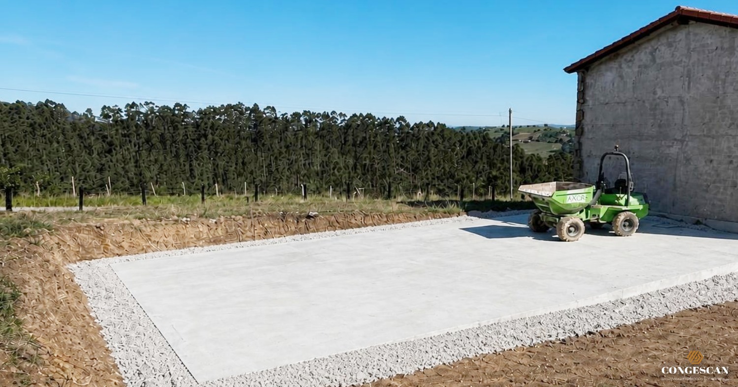 Buspombo | Construcción de losa de cimentación y drenaje